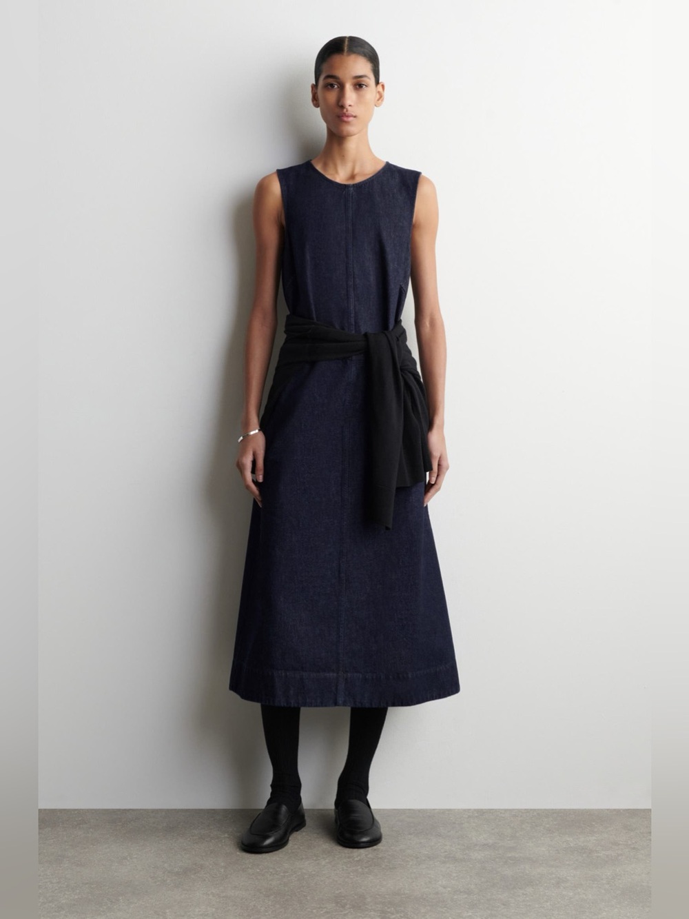 COS A-Line Denim Jean Midi Dress